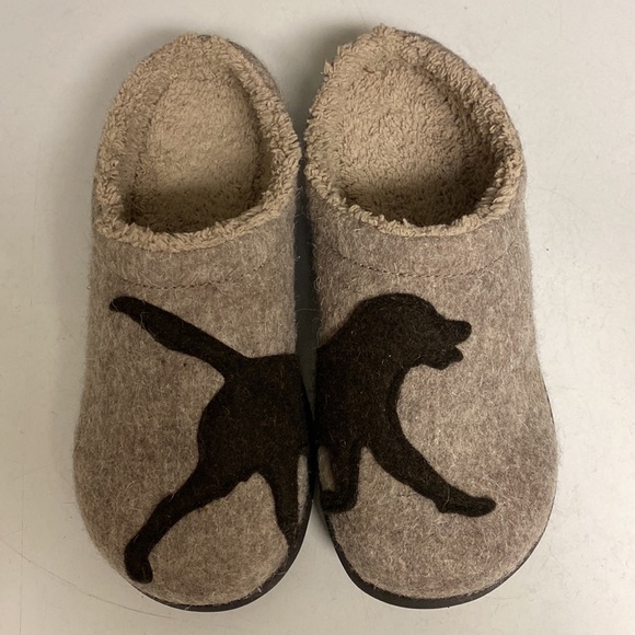 L. L. Bean Wool Dog Themed Daybreak Scuffs Mule Slippers Size 6 - Picture 3 of 17